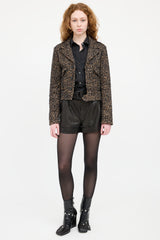 Saint Laurent Knit Print Moto Jacket