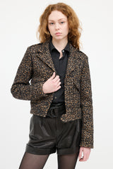Saint Laurent Brown & Black Print Military Jacket