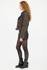 Saint Laurent Brown & Black Print Military Jacket