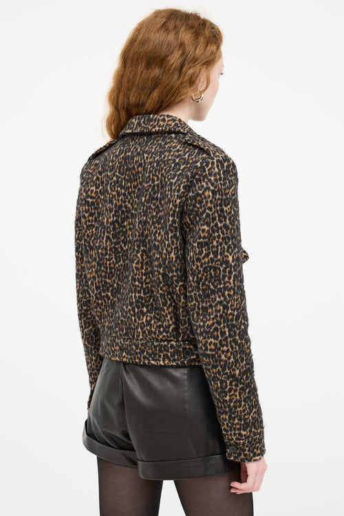 Saint Laurent Brown & Black Print Military Jacket