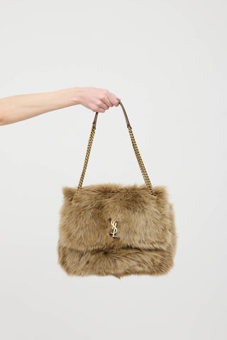 Saint Laurent Niki Rouan Shearling Shoulder Bag