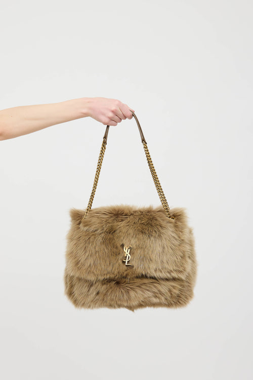 Saint Laurent Niki Rouan Shearling Shoulder Bag