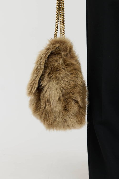 Saint Laurent Niki Rouan Shearling Shoulder Bag