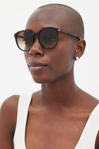 Saint Laurent Brown Round Classic Sunglasses
