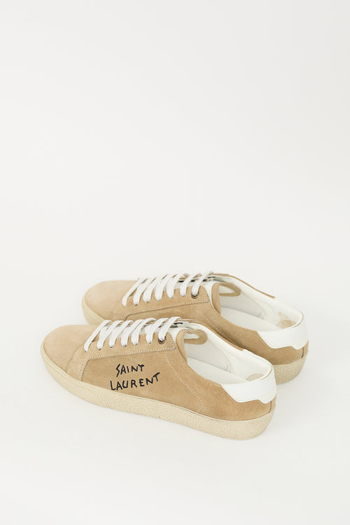 Saint Laurent Brown Suede Court Classic Sneaker