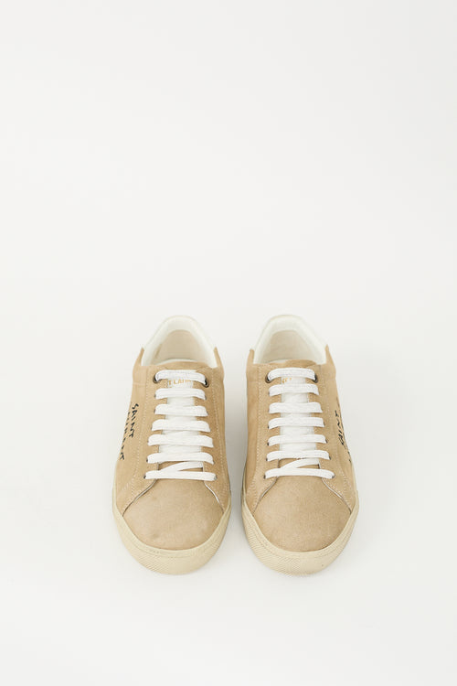 Saint Laurent Brown Suede Court Classic Sneaker