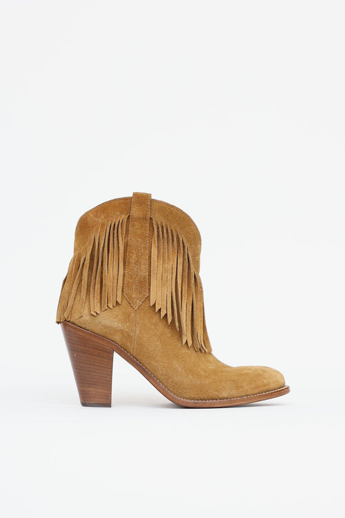 Saint Laurent Suede Fringe Boot