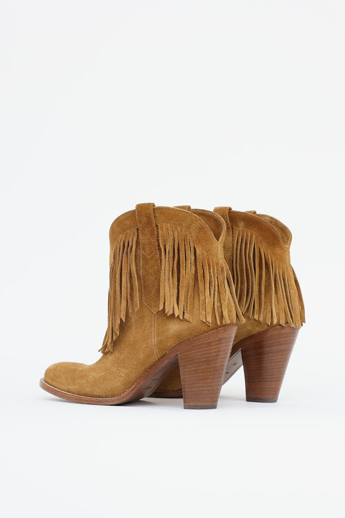 Saint Laurent Suede Fringe Boot