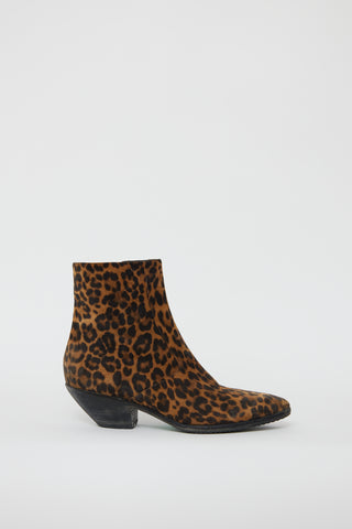 Saint Laurent Brown Suede West Patterned Boot