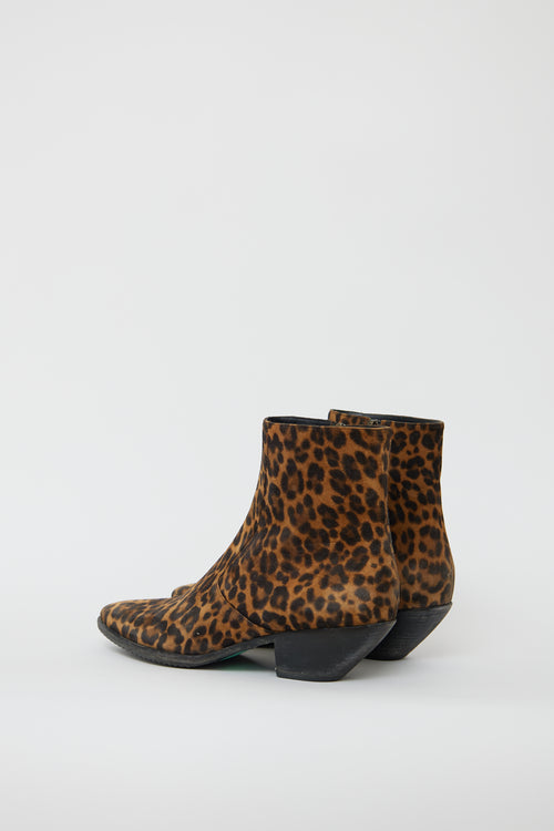 Saint Laurent Brown Suede West Patterned Boot