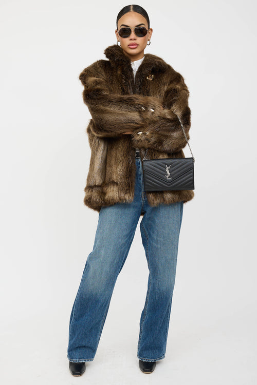 Saint Laurent Cassandre Chevron Wallet On Chain