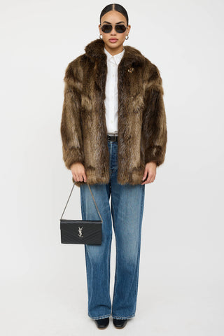 Saint Laurent Cassandre Chevron Wallet On Chain