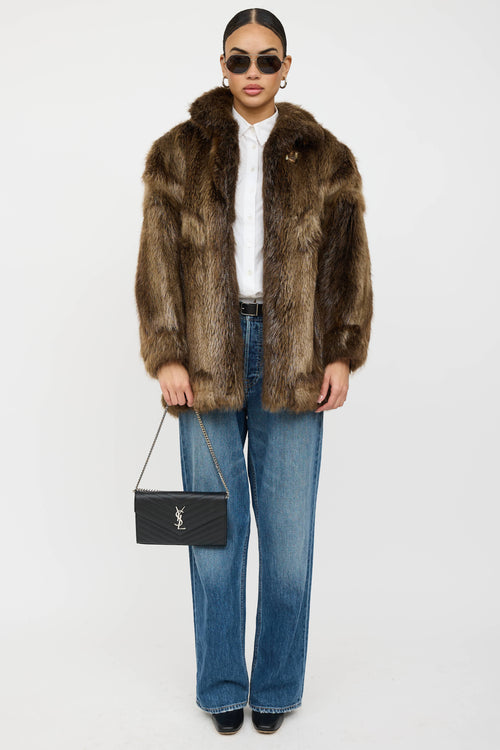 Saint Laurent Cassandre Chevron Wallet On Chain