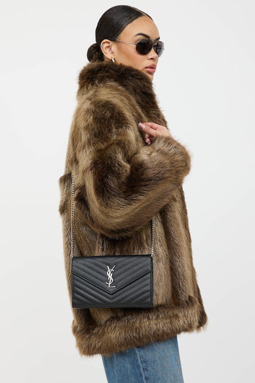 Saint Laurent Cassandre Chevron Wallet On Chain