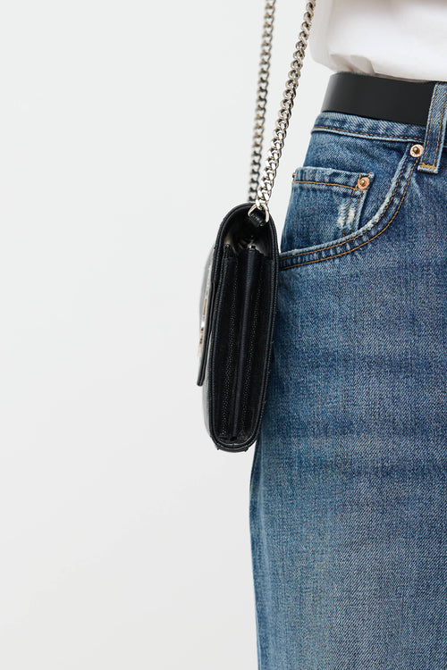 Saint Laurent Cassandre Chevron Wallet On Chain