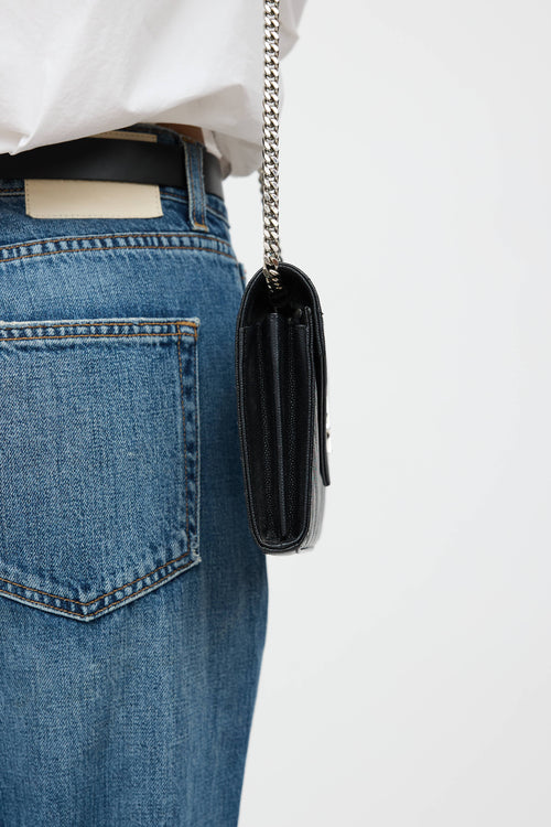 Saint Laurent Cassandre Chevron Wallet On Chain