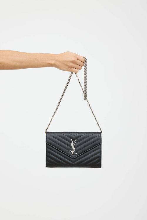Saint Laurent Cassandre Chevron Wallet On Chain