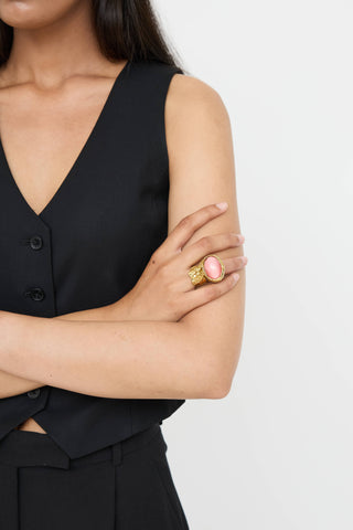 Saint Laurent Clair Rose Arty Ring