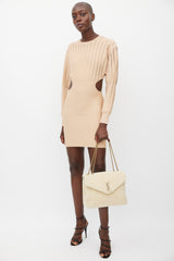 Saint Laurent Cream & Gold Shearling Lou Lou Bag