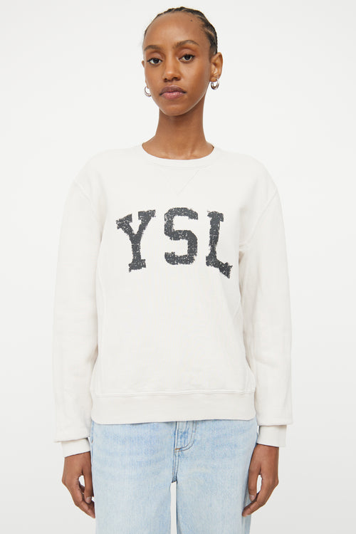 Saint Laurent Cream Cotton Sweatshirt