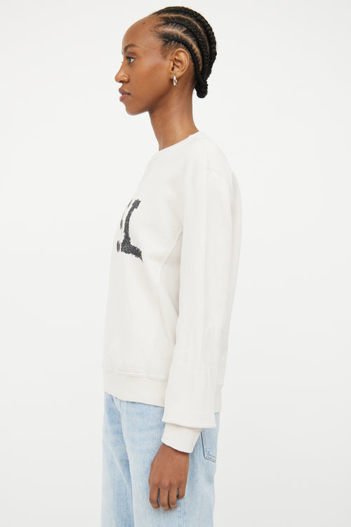 Saint Laurent Cream Cotton Sweatshirt