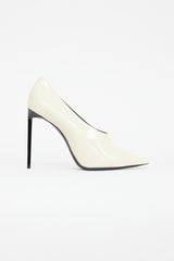 Saint Laurent Cream Patent Leather Pump