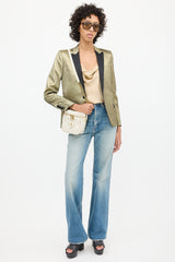 Saint Laurent Cream Quilted Leather 80s Vanity Crossbody Bag