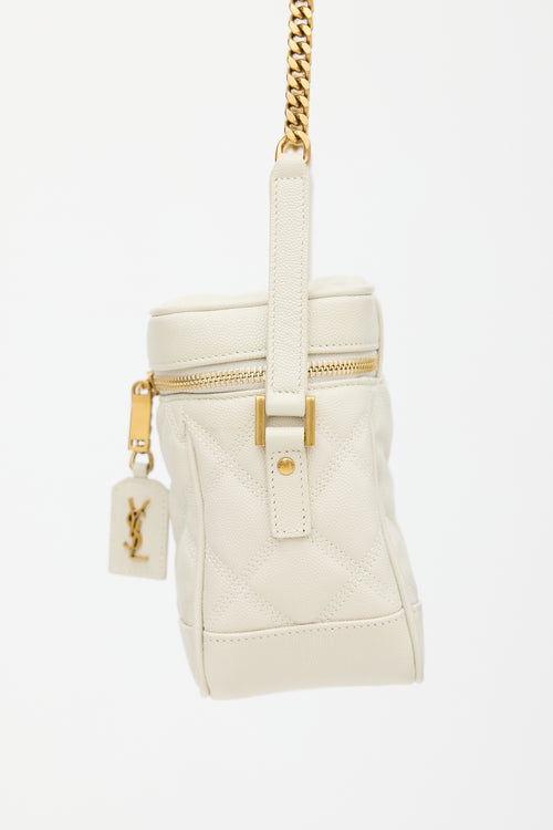 Saint Laurent Cream Quilted Leather 80s Vanity Crossbody Bag