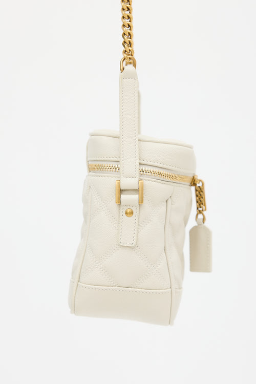 Saint Laurent Cream Quilted Leather 80s Vanity Crossbody Bag