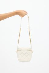 Saint Laurent Cream Quilted Leather 80s Vanity Crossbody Bag