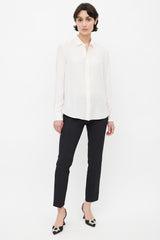 Saint Laurent Cream Semi Sheer Shirt