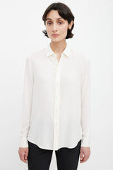 Saint Laurent Cream Semi Sheer Shirt