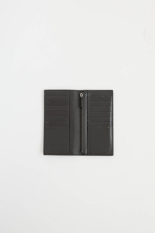 Saint Laurent Embossed Long Leather Bifold Wallet