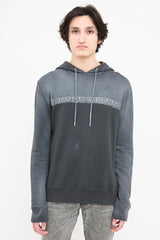 Saint Laurent Dark Grey & Black Love Forever Hoodie