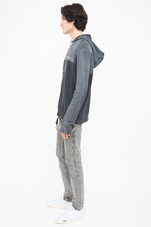 Saint Laurent Dark Grey & Black Love Forever Hoodie