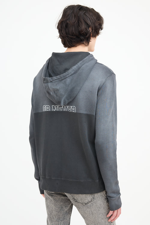 Saint Laurent Dark Grey & Black Love Forever Hoodie