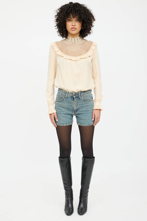 Saint Laurent Denim Shorts