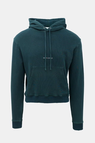 Saint Laurent Distressed Logo Hoodie