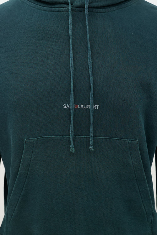 Saint Laurent Distressed Logo Hoodie