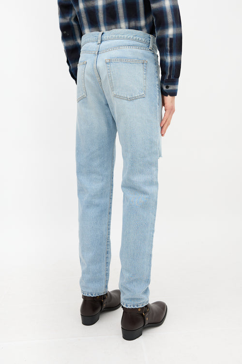 Saint Laurent Distressed Slim Leg Jeans