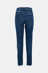 Saint Laurent Distressed Tapered Leg Jeans