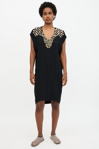 Saint Laurent Embellished Tunic Dress
