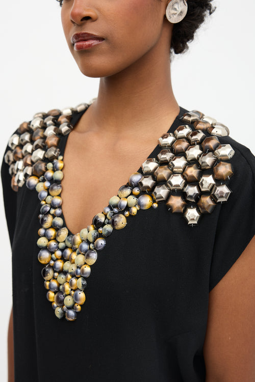 Saint Laurent Embellished Tunic Dress