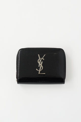 Saint Laurent Embossed Leather Cassandre Wallet
