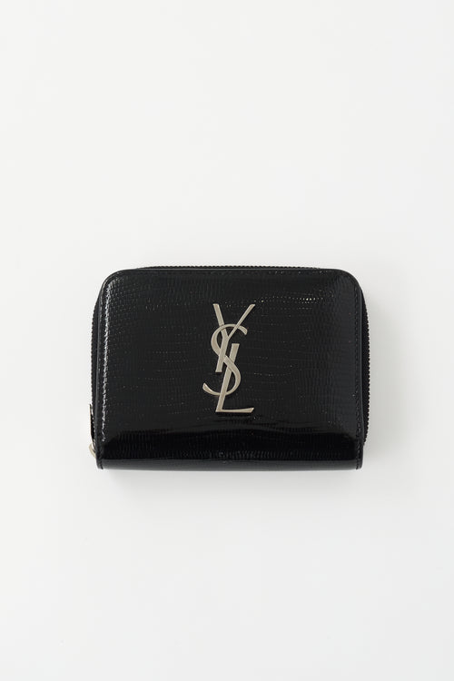 Saint Laurent Embossed Leather Cassandre Wallet