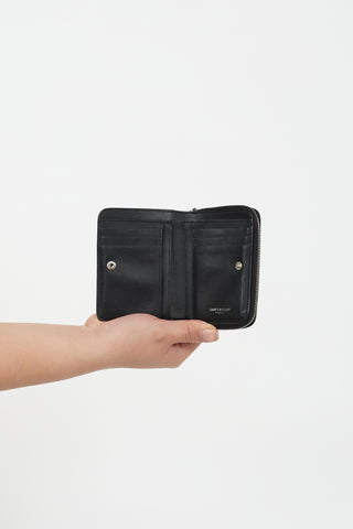 Saint Laurent Embossed Leather Cassandre Wallet