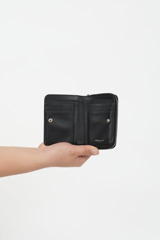 Saint Laurent Embossed Leather Cassandre Wallet