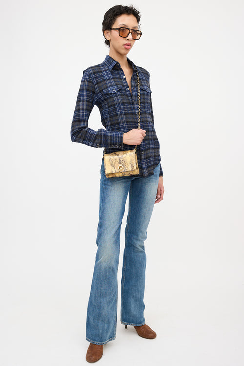 Saint Laurent Exotic Leather Chain Shoulder Bag