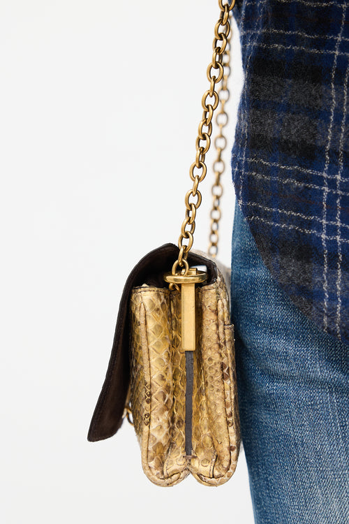 Saint Laurent Exotic Leather Chain Shoulder Bag