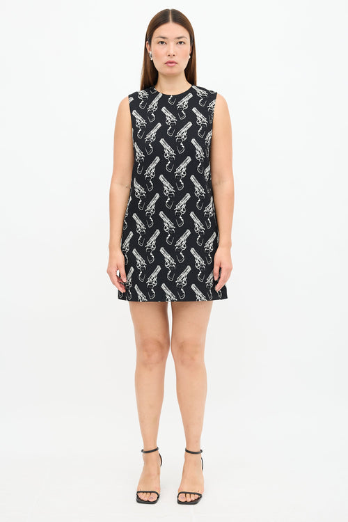 Saint Laurent FW 2014 Gun Print Dress